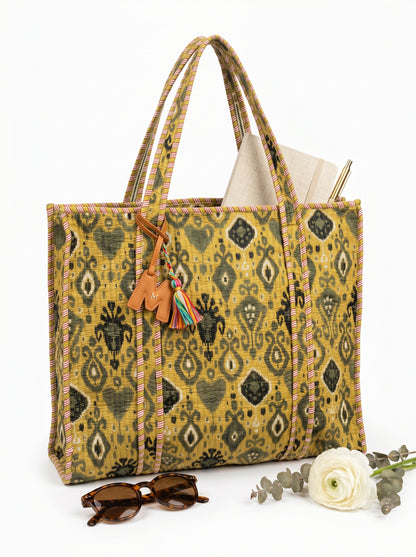 Green Ikkat – Wander Tote Bag 18x18