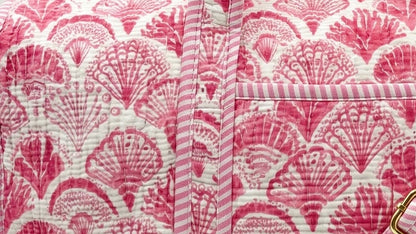Pink Shell - Quilted Tote & Pouch Set