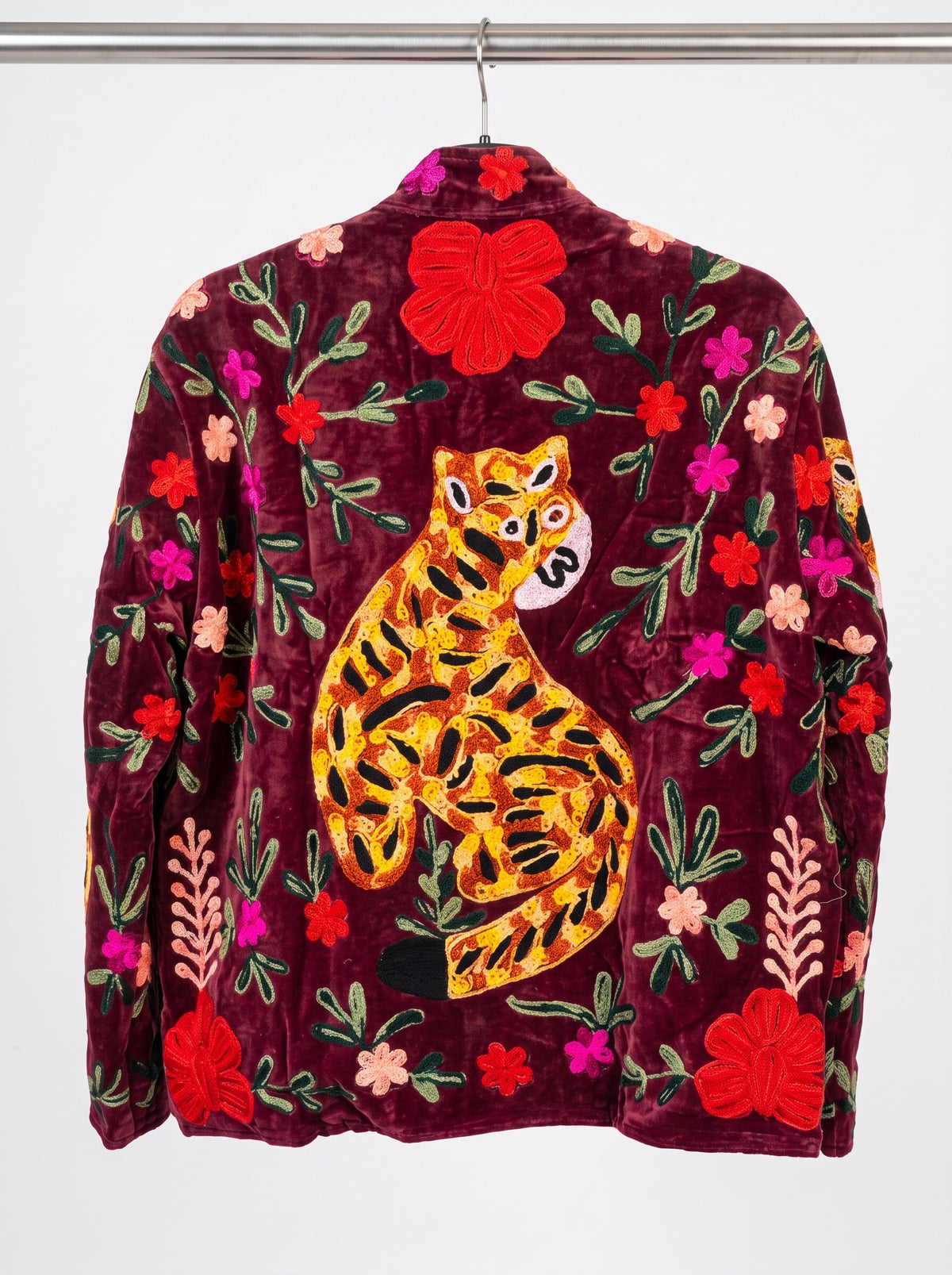 Women's 2005 Suzani Reversible Velvet Jacket – Artistic Embroidered Statement Jacket