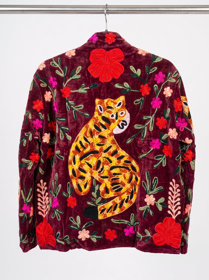 Women's 2005 Suzani Reversible Velvet Jacket – Artistic Embroidered Statement Jacket