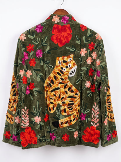Women's 2006 Suzani Reversible Velvet Jacket – Artistic Embroidered Statement Jacket