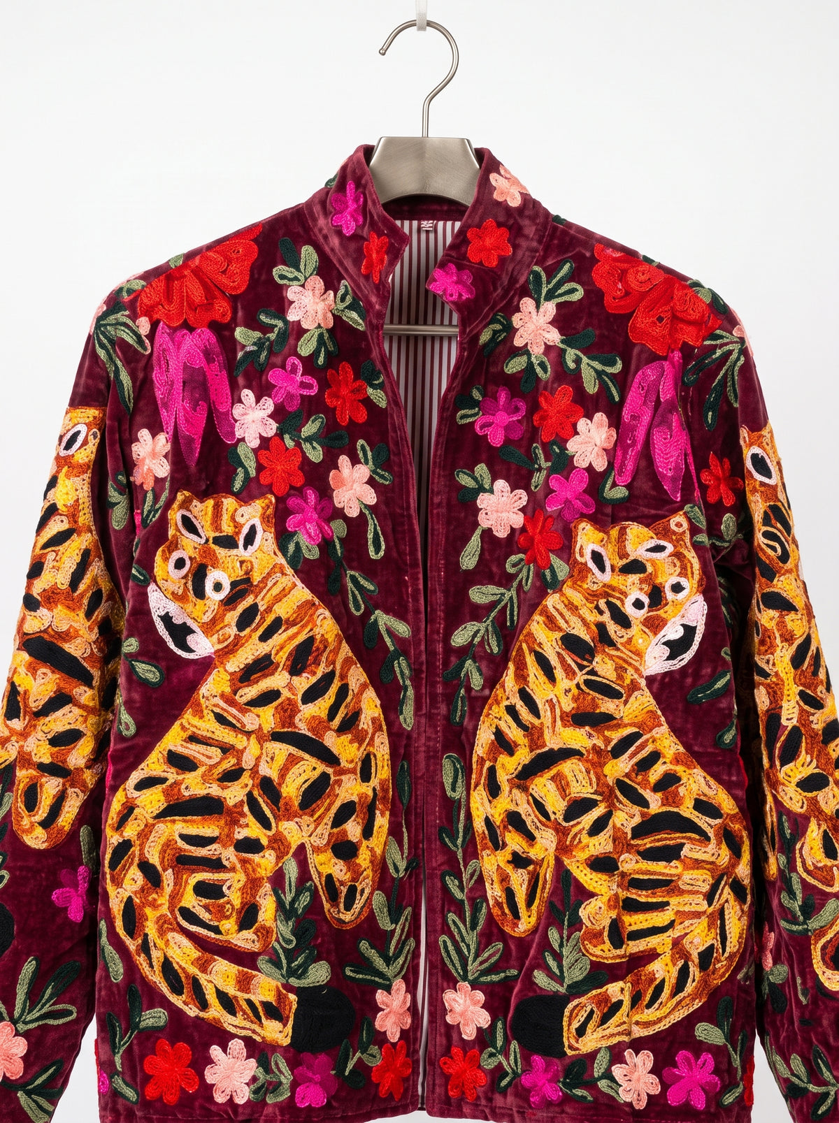 Women's 2005 Suzani Reversible Velvet Jacket – Artistic Embroidered Statement Jacket