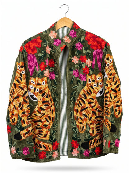 Women's 2006 Suzani Reversible Velvet Jacket – Artistic Embroidered Statement Jacket