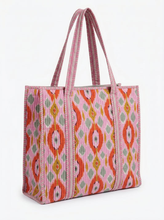 Pink Ikkat – Wander Tote Bag 18x18