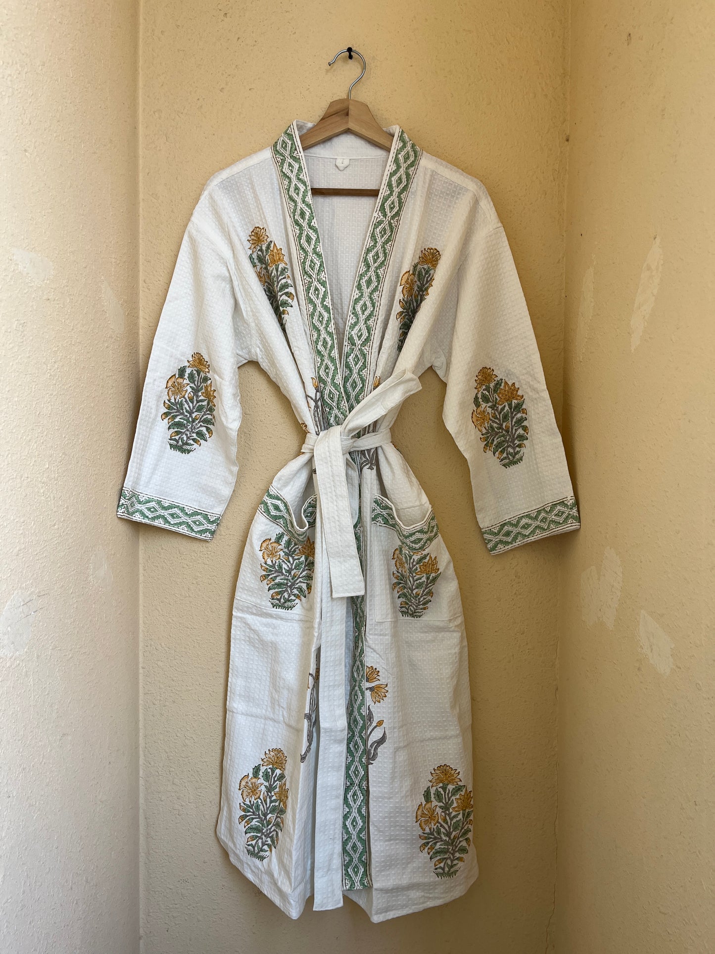 Floral 109 Waffle Bathrobe – Luxury Spa Robe