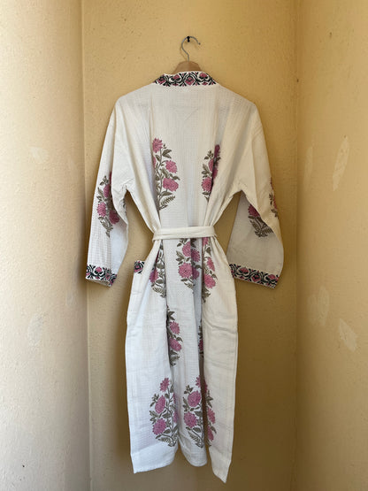 Floral 108 Waffle Bathrobe – Luxury Spa Robe