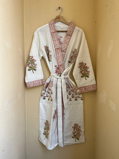 Floral 1011 Waffle Bathrobe – Luxury Spa Robe