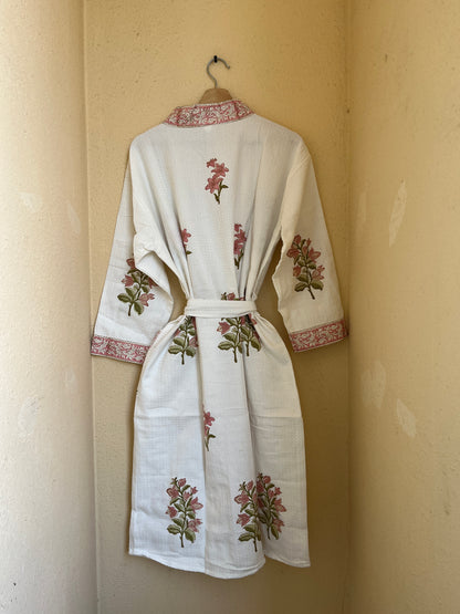 Floral 1011 Waffle Bathrobe – Luxury Spa Robe