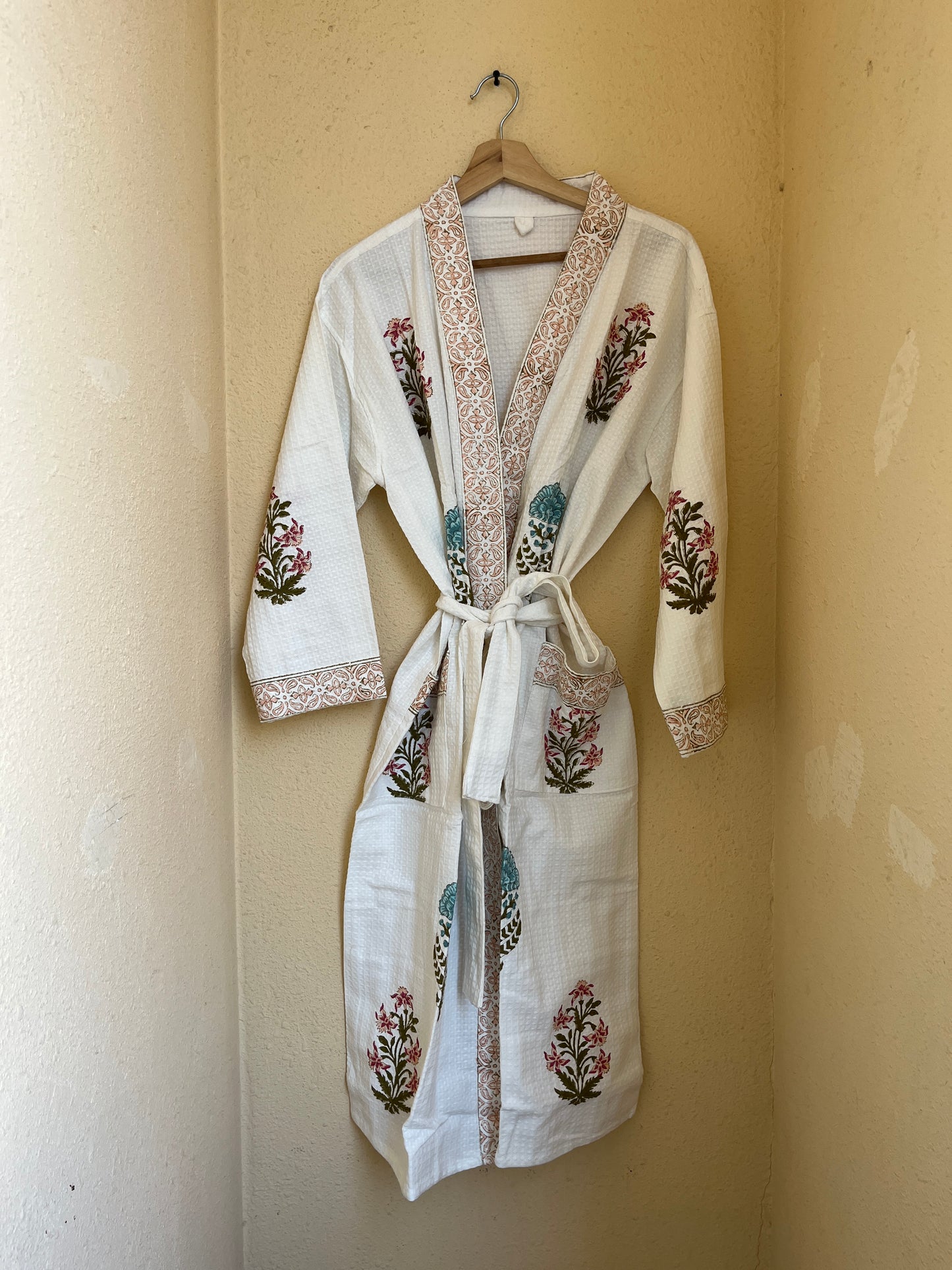 Floral 1010 Waffle Bathrobe – Luxury Spa Robe