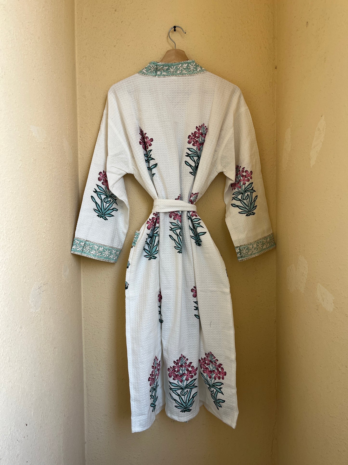 Floral 105 Waffle Bathrobe – Luxury Spa Robe