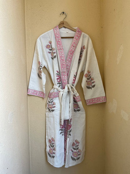 Floral 102 Waffle Bathrobe – Luxury Spa Robe