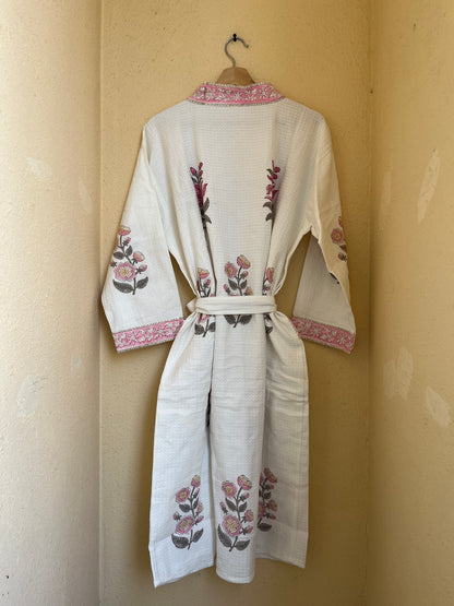 Floral 102 Waffle Bathrobe – Luxury Spa Robe