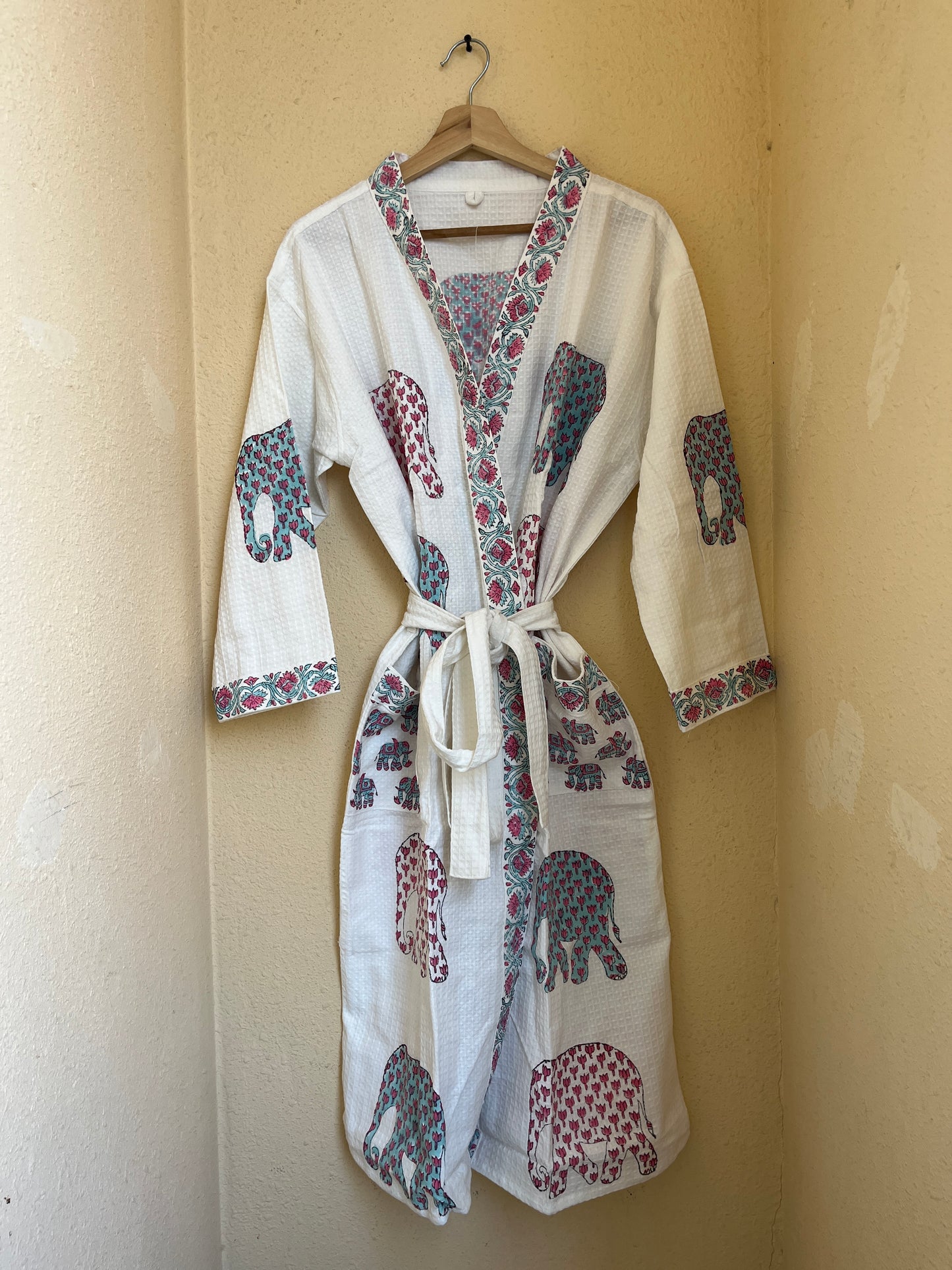 Floral 103 Waffle Bathrobe – Luxury Spa Robe