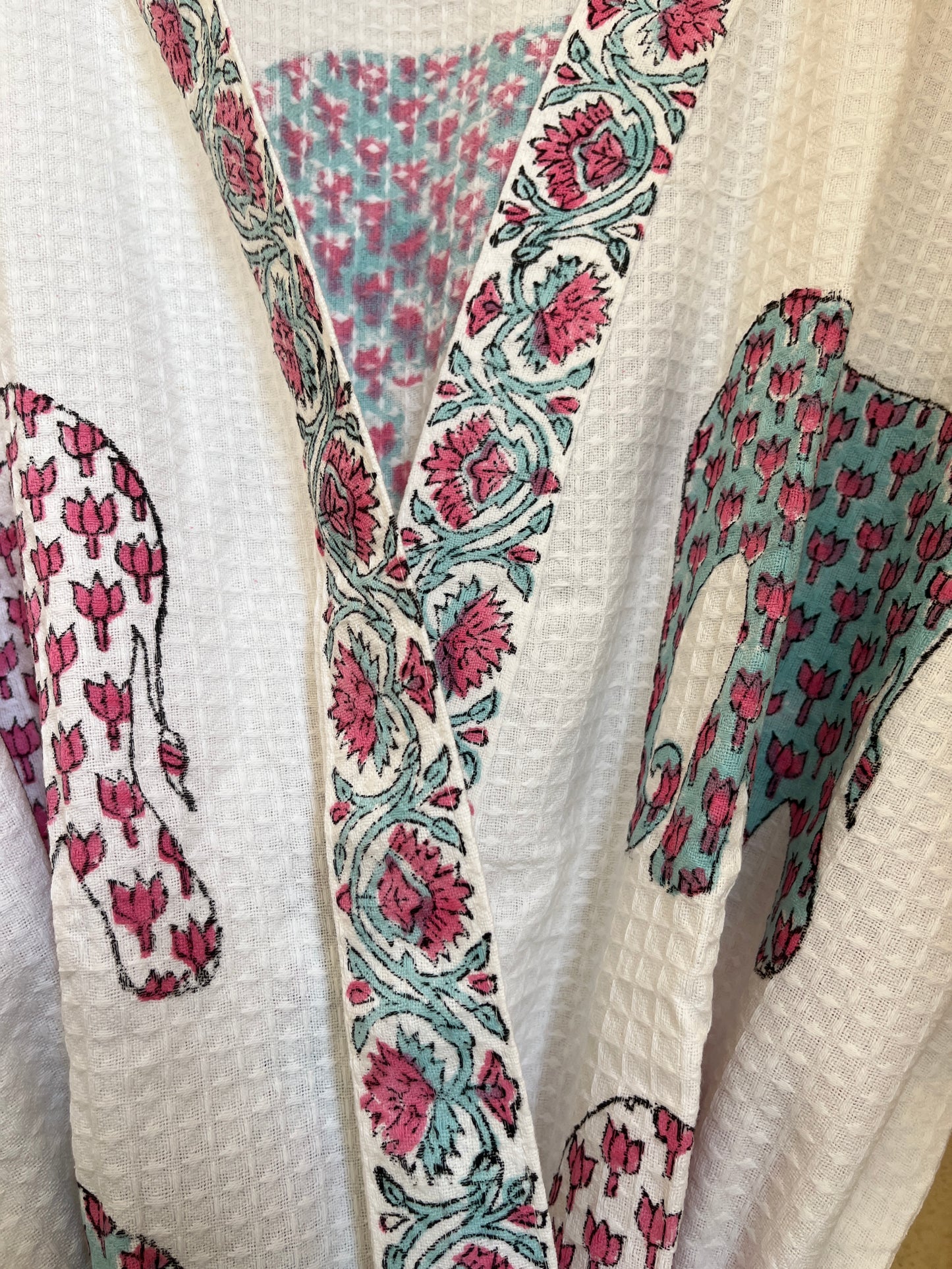 Floral 103 Waffle Bathrobe – Luxury Spa Robe