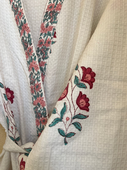 Floral 101 Waffle Bathrobe – Luxury Spa Robe