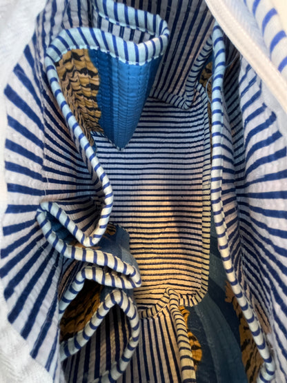Tiger Blue Stripes – Tibetan Hair Styler Travel bag