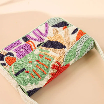 Handcrafted Luxury Beaded Abstract Shoulder Bag
