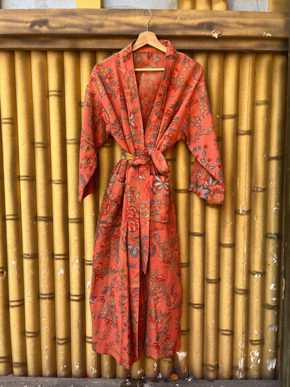 Apricot Dream Vine Waffle Bathrobe – Luxury Spa Robe