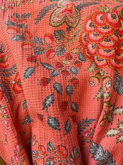 Apricot Dream Vine Waffle Bathrobe – Luxury Spa Robe