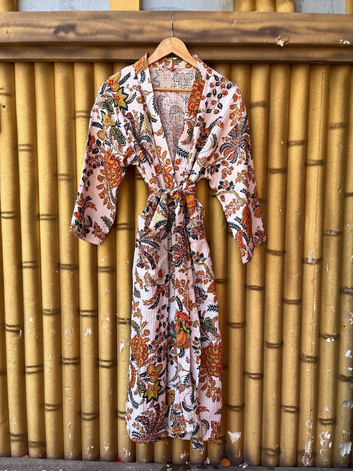 Snow White Drops Waffle Bathrobe – Luxury Spa Robe