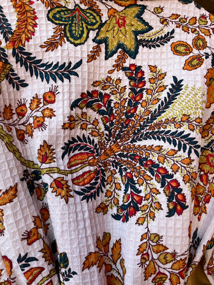 Snow White Drops Waffle Bathrobe – Luxury Spa Robe
