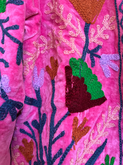 Women's 109 Suzani Reversible Velvet Jacket – Artistic Embroidered Statement Jacket