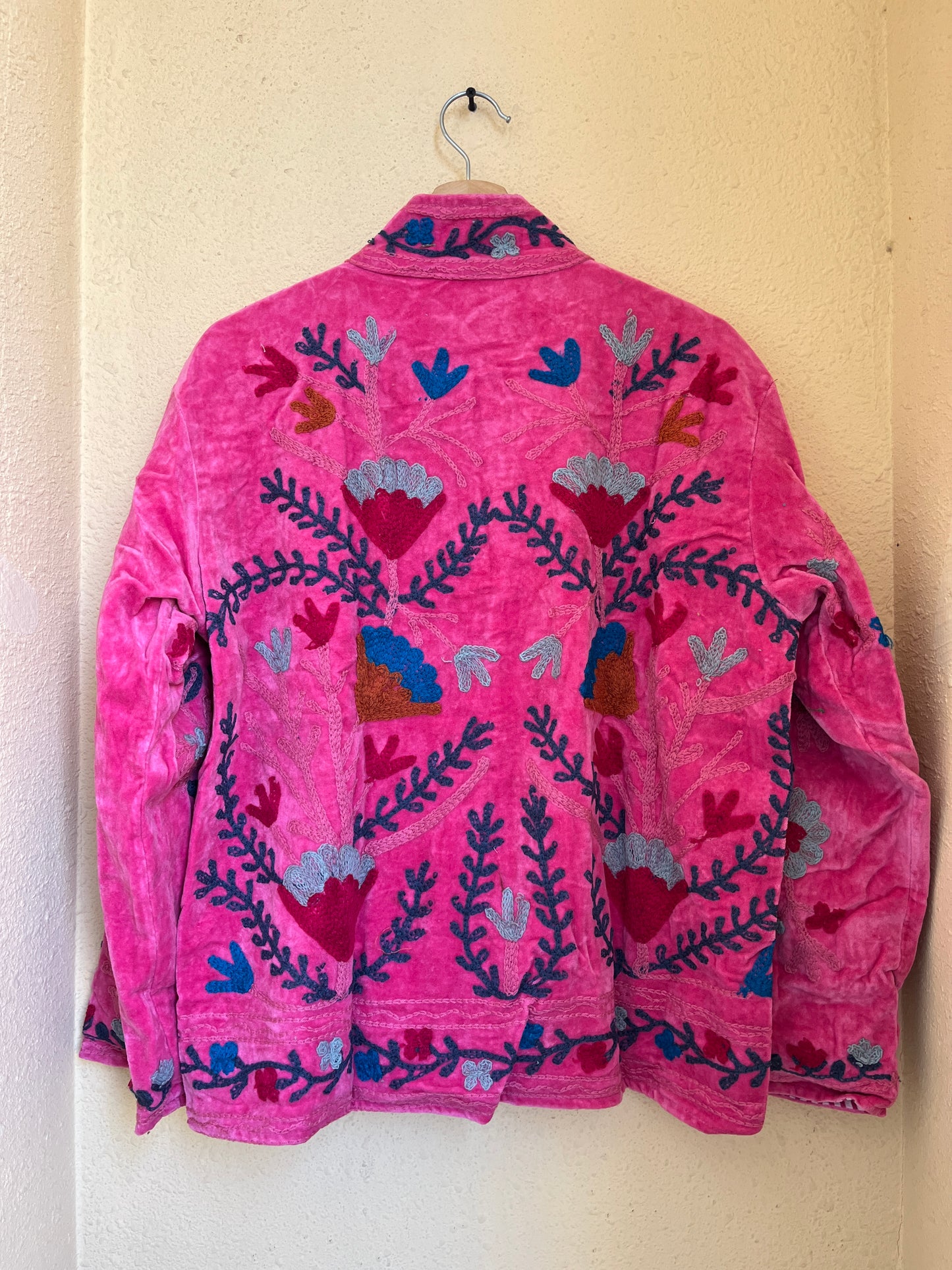Women's 103 Suzani Reversible Velvet Jacket – Artistic Embroidered Statement Jacket