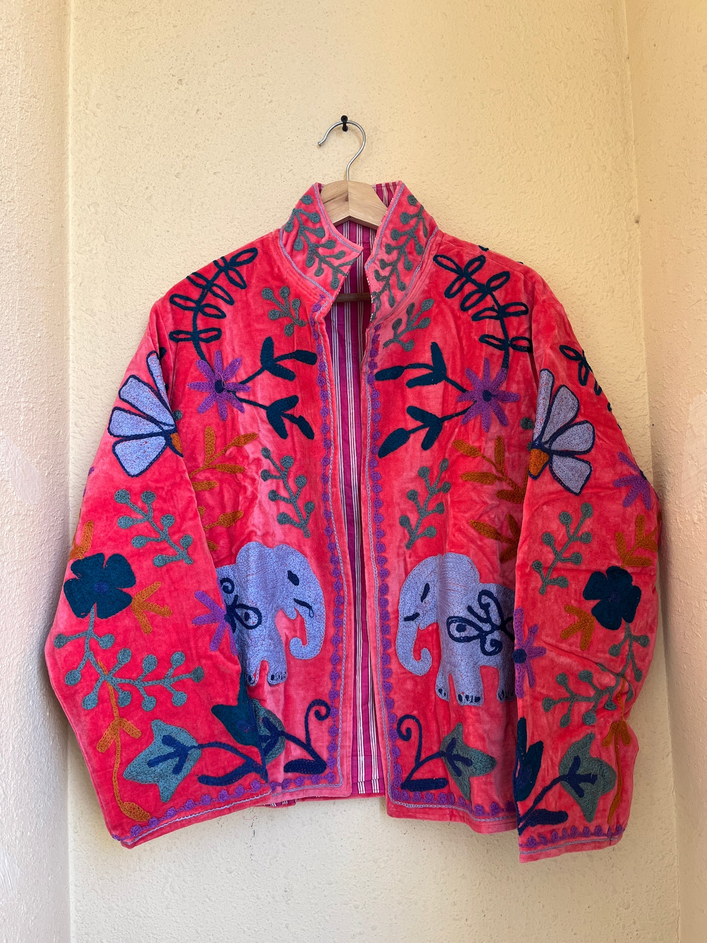 Women's 105 Suzani Reversible Velvet Jacket – Artistic Embroidered Statement Jacket