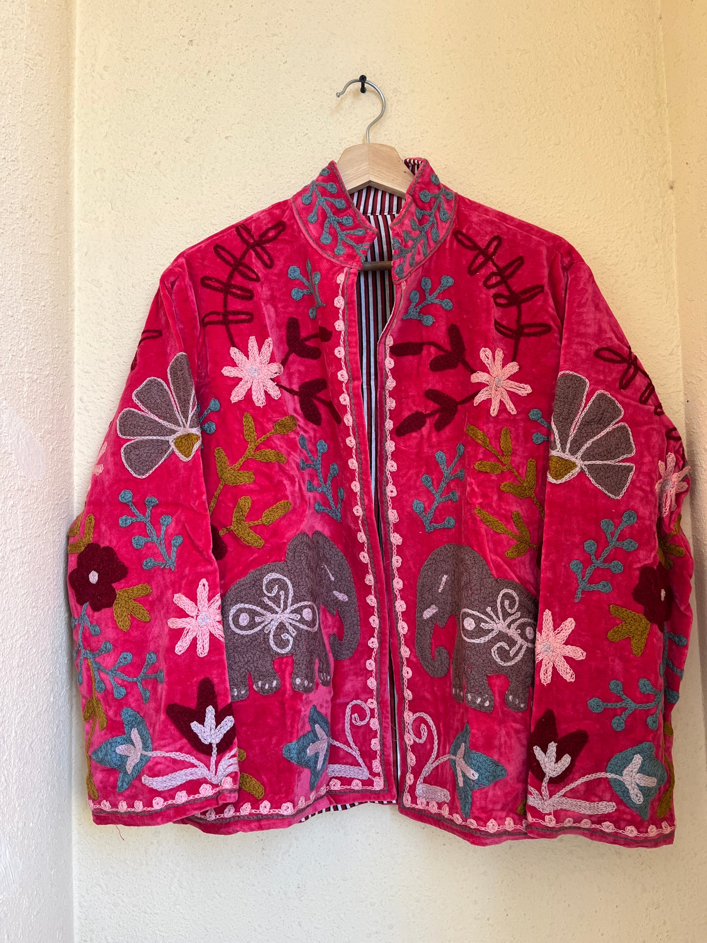 Women's 101 Suzani Reversible Velvet Jacket – Artistic Embroidered Statement Jacket