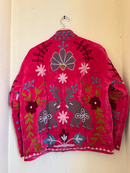 Women's 101 Suzani Reversible Velvet Jacket – Artistic Embroidered Statement Jacket