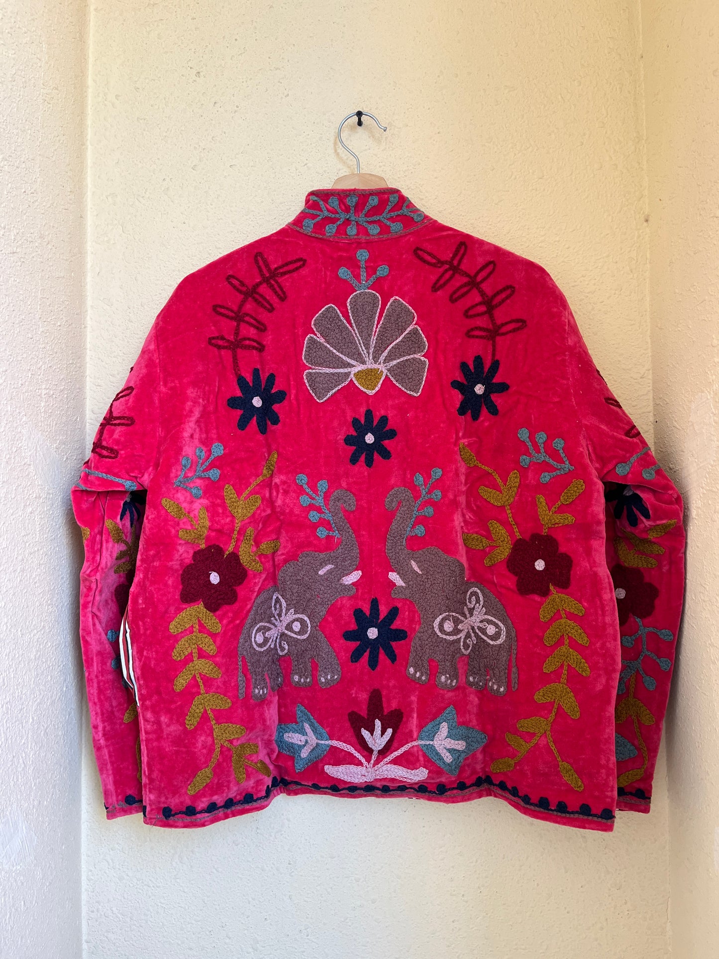 Women's 107 Suzani Reversible Velvet Jacket – Artistic Embroidered Statement Jacket