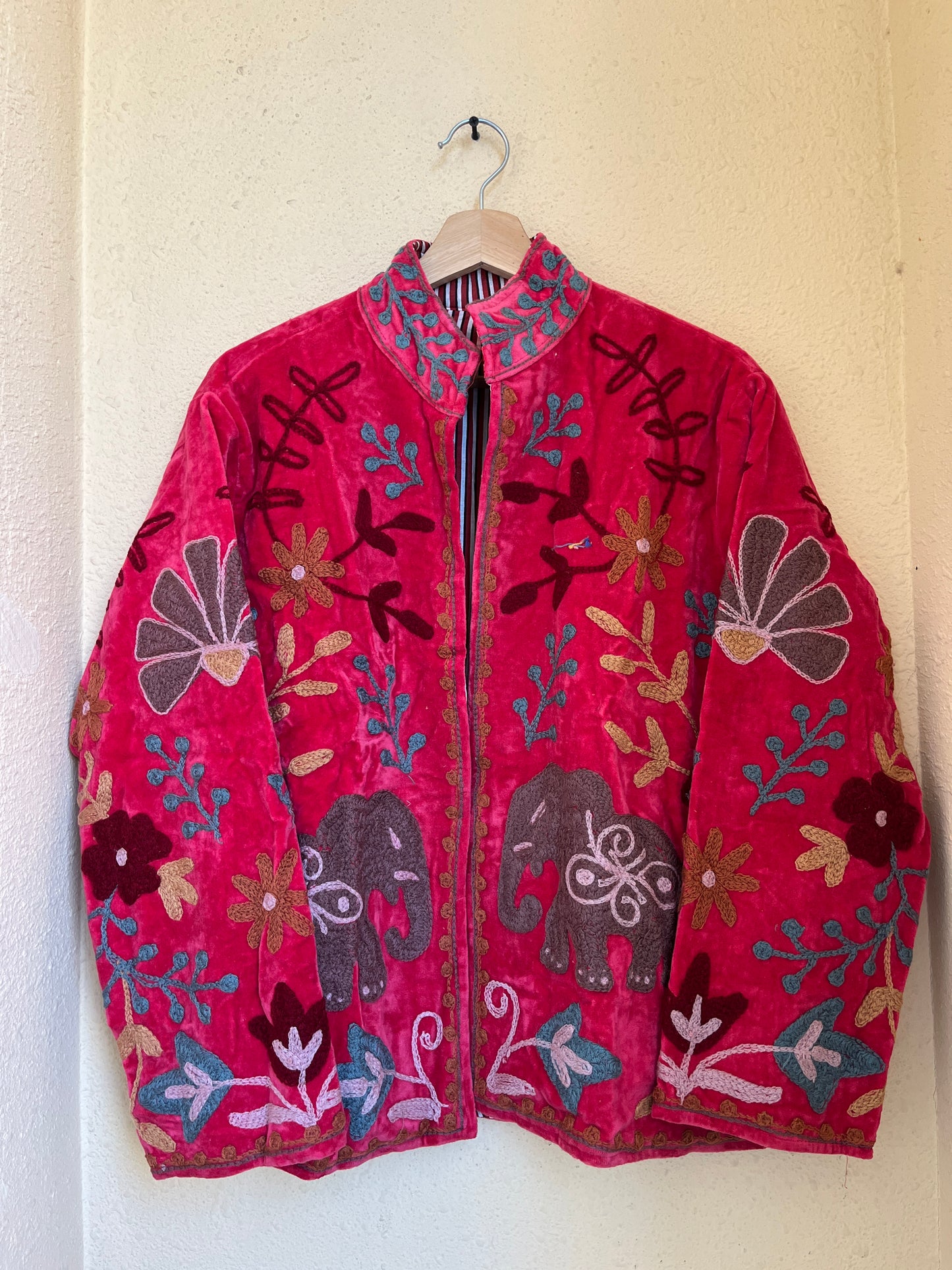 Women's 102 Suzani Reversible Velvet Jacket – Artistic Embroidered Statement Jacket