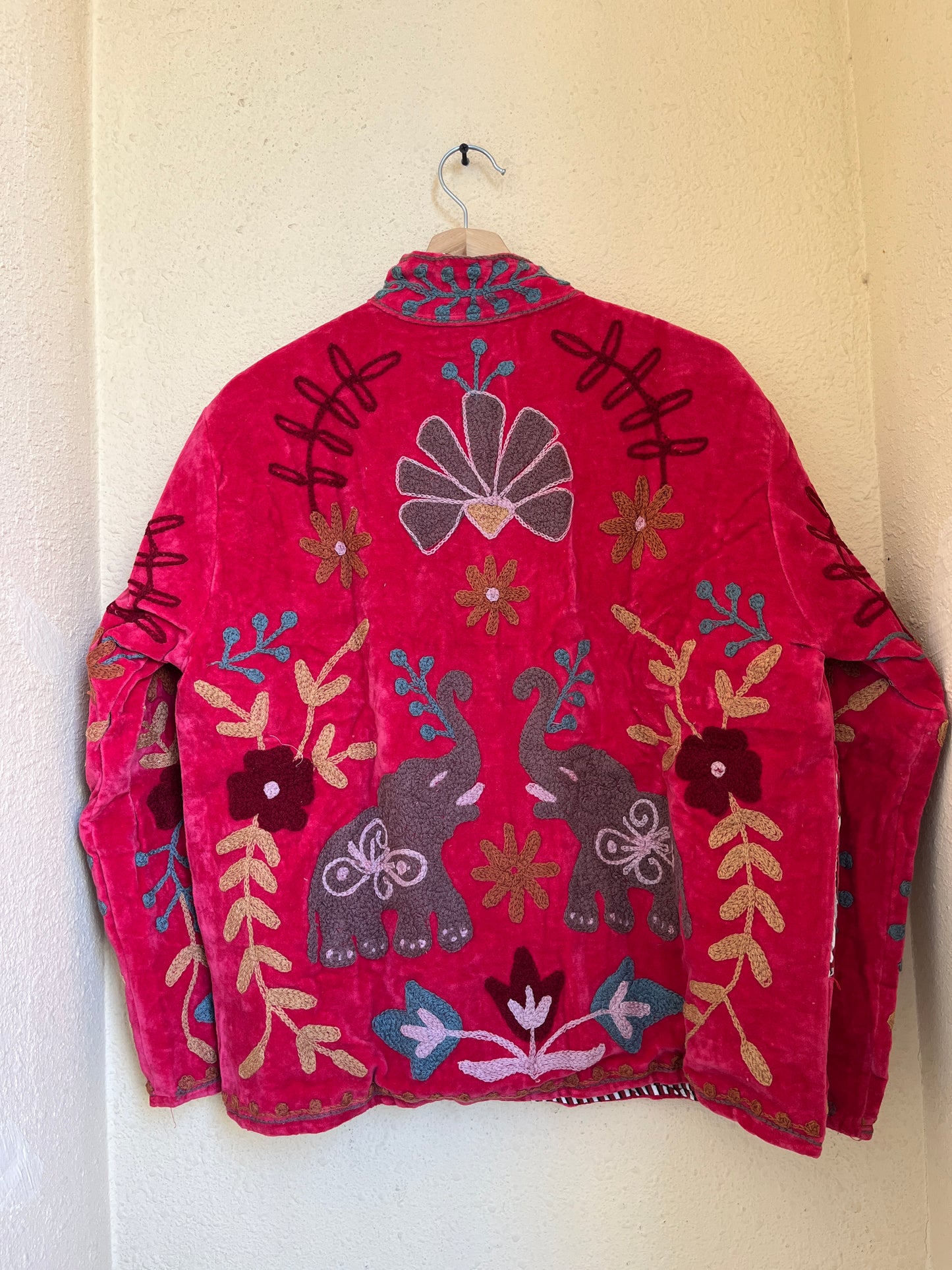 Women's 102 Suzani Reversible Velvet Jacket – Artistic Embroidered Statement Jacket
