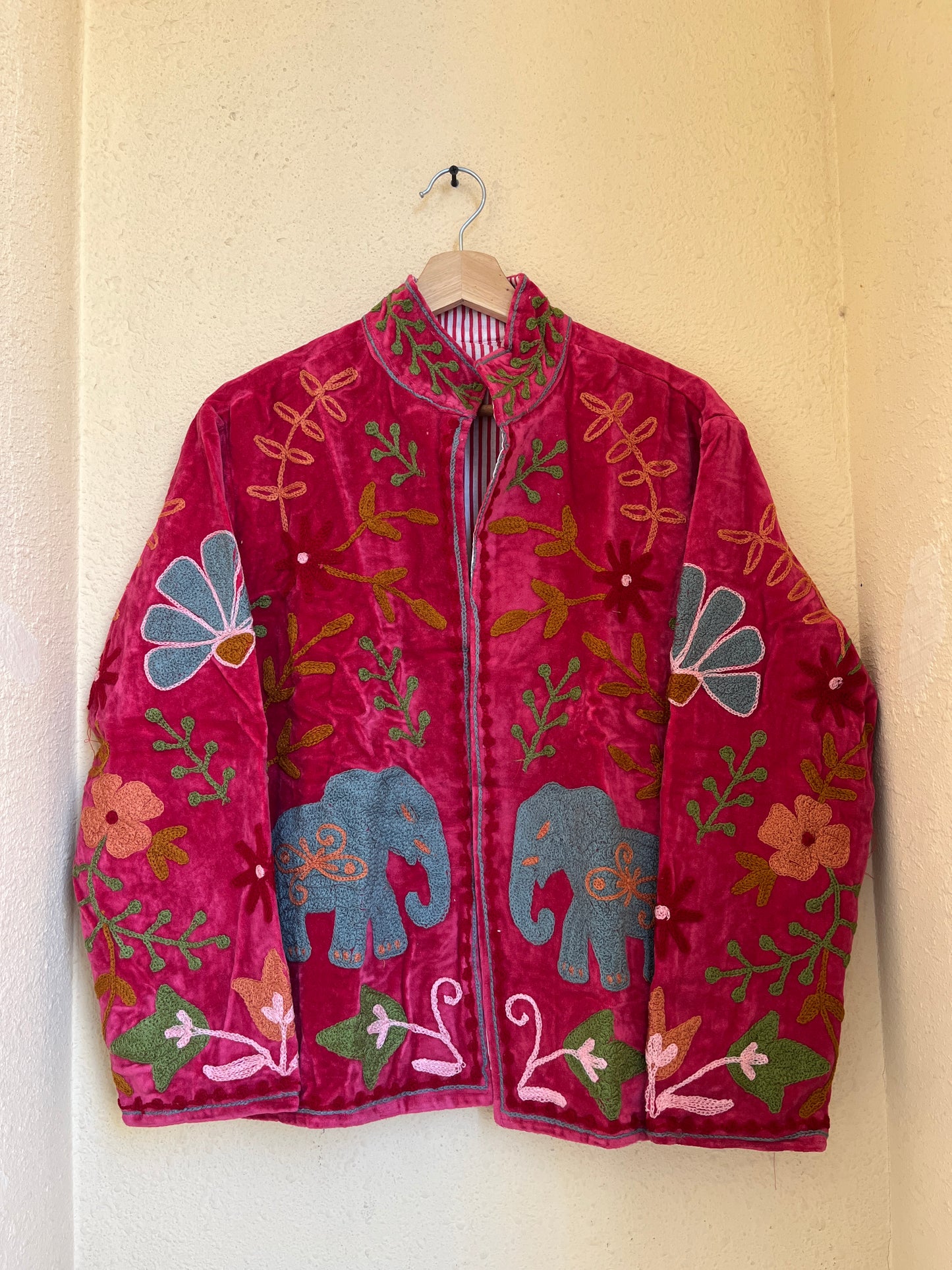 Women's 108 Suzani Reversible Velvet Jacket – Artistic Embroidered Statement Jacket