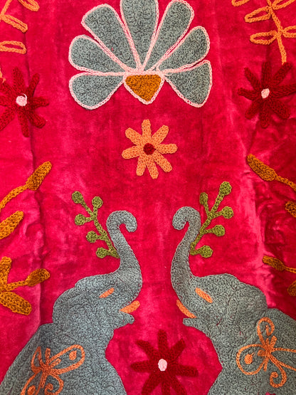 Women's 108 Suzani Reversible Velvet Jacket – Artistic Embroidered Statement Jacket