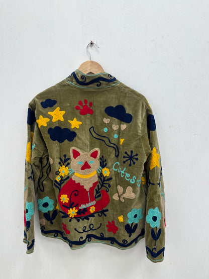 Women's 1013 Suzani Reversible Velvet Jacket – Artistic Embroidered Statement Jacket