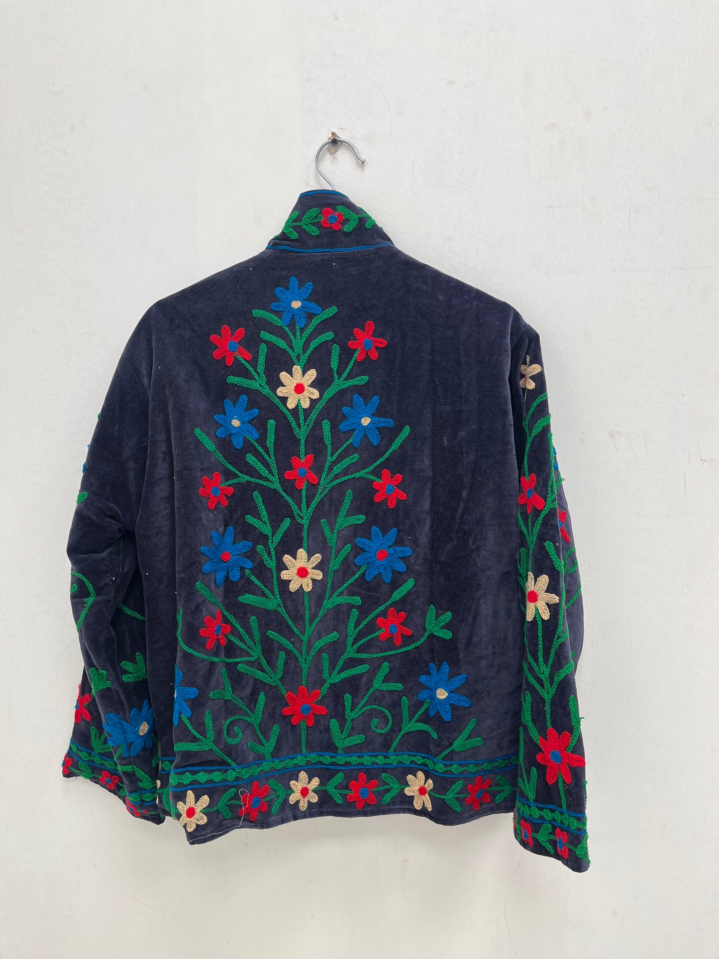 Women's 1014 Suzani Reversible Velvet Jacket – Artistic Embroidered Statement Jacket