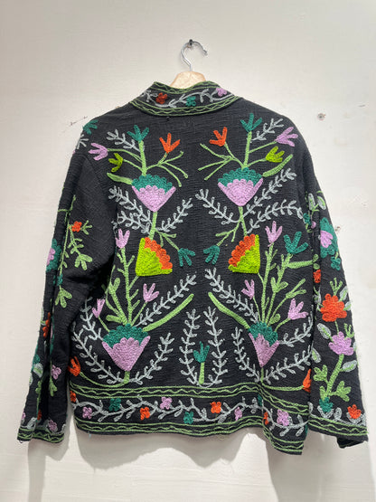 Women's 1016 Suzani Reversible Cotton Jacket – Artistic Embroidered Statement Jacket