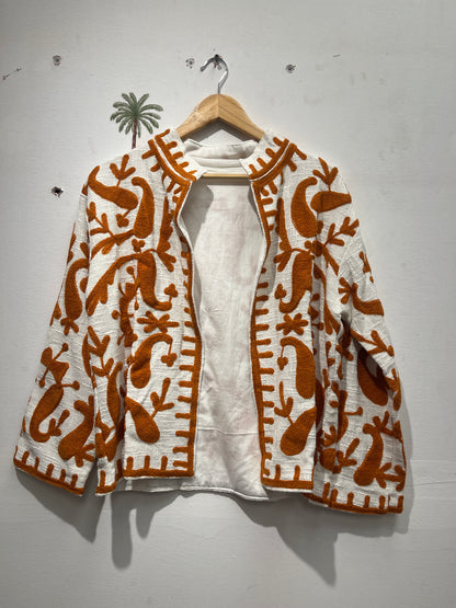 Women's 1021 Suzani Reversible Cotton Jacket – Artistic Embroidered Statement Jacket