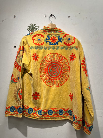 Women's 1020 Suzani Reversible Velvet Jacket – Artistic Embroidered Statement Jacket