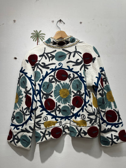 Women's 1024 Suzani Reversible Cotton Jacket – Artistic Embroidered Statement Jacket