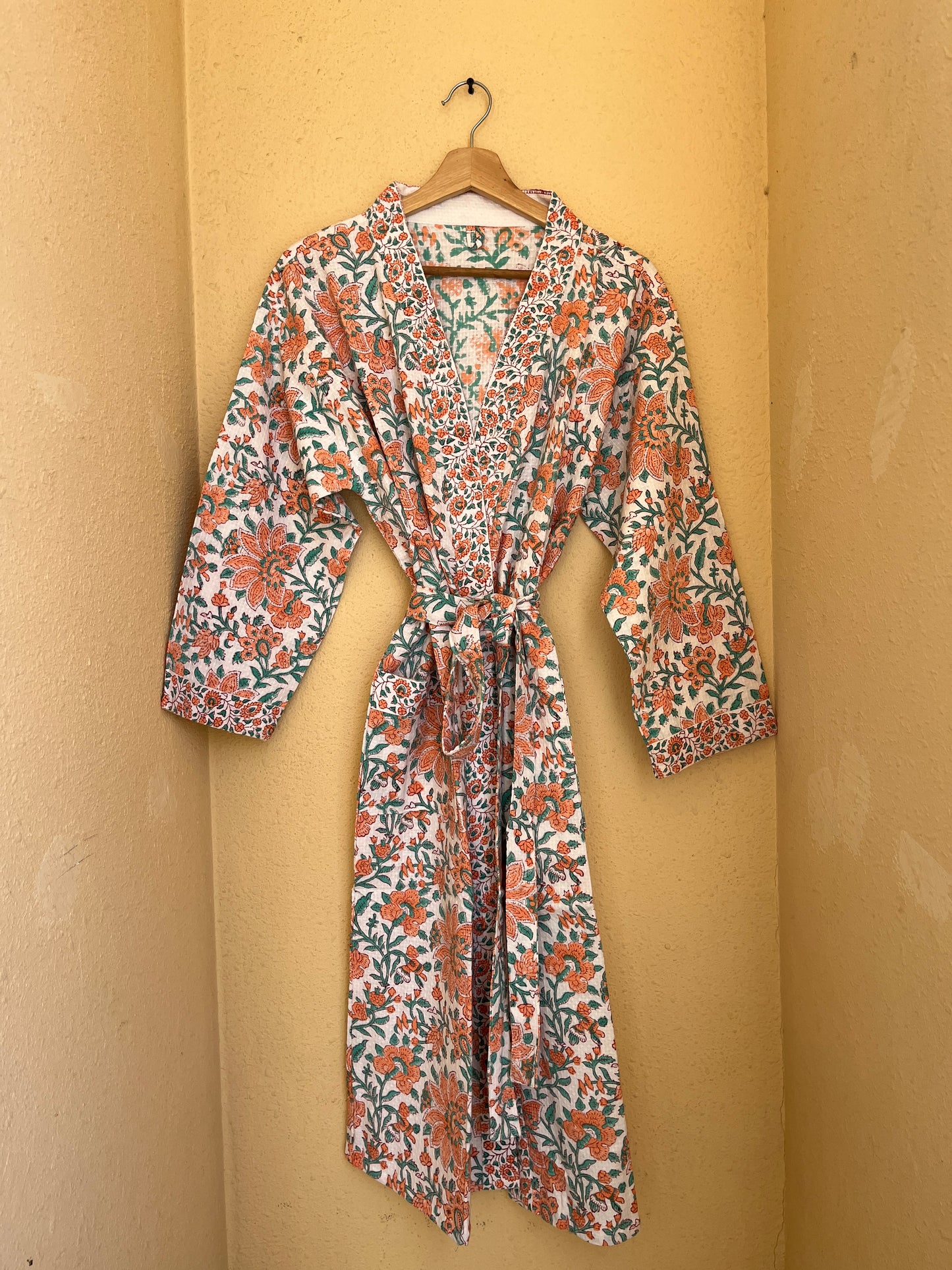 Floral 1013 Waffle Bathrobe – Luxury Spa Robe
