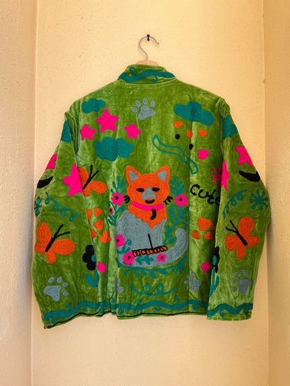 Women's 1027 Suzani Reversible Cotton Jacket – Artistic Embroidered Statement Jacket