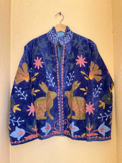 Women's 1026 Suzani Reversible Cotton Jacket – Artistic Embroidered Statement Jacket