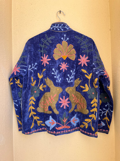 Women's 1026 Suzani Reversible Cotton Jacket – Artistic Embroidered Statement Jacket