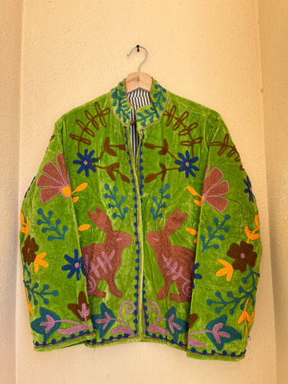 Women's 1031 Suzani Reversible Cotton Jacket – Artistic Embroidered Statement Jacket