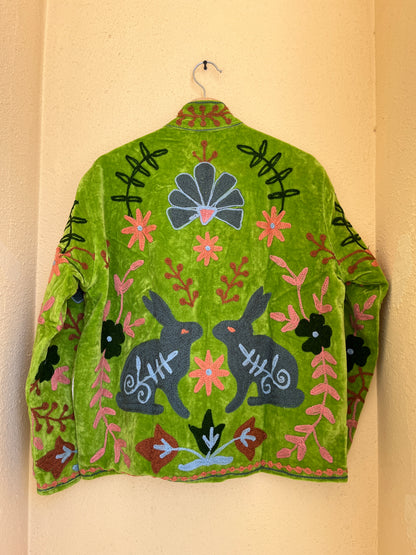 Women's 1030 Suzani Reversible Cotton Jacket – Artistic Embroidered Statement Jacket