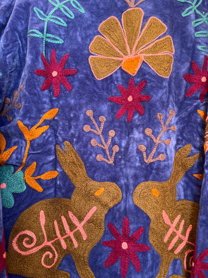 Women's 1038 Suzani Reversible Cotton Jacket – Artistic Embroidered Statement Jacket