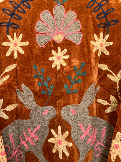 Women's 1042 Suzani Reversible Cotton Jacket – Artistic Embroidered Statement Jacket