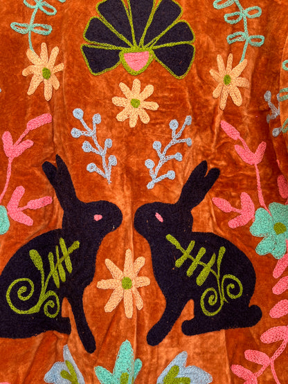 Women's 1043 Suzani Reversible Cotton Jacket – Artistic Embroidered Statement Jacket